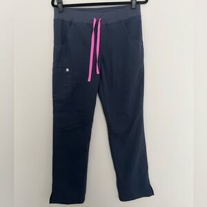 Figs Kade Technical Collection Scrub Pants Women’s Navy with Pink Small
